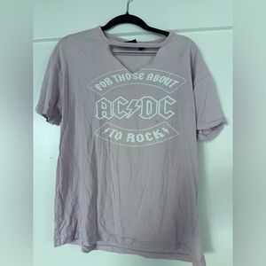 AC/DC Light Purple Short Sleeve Tee